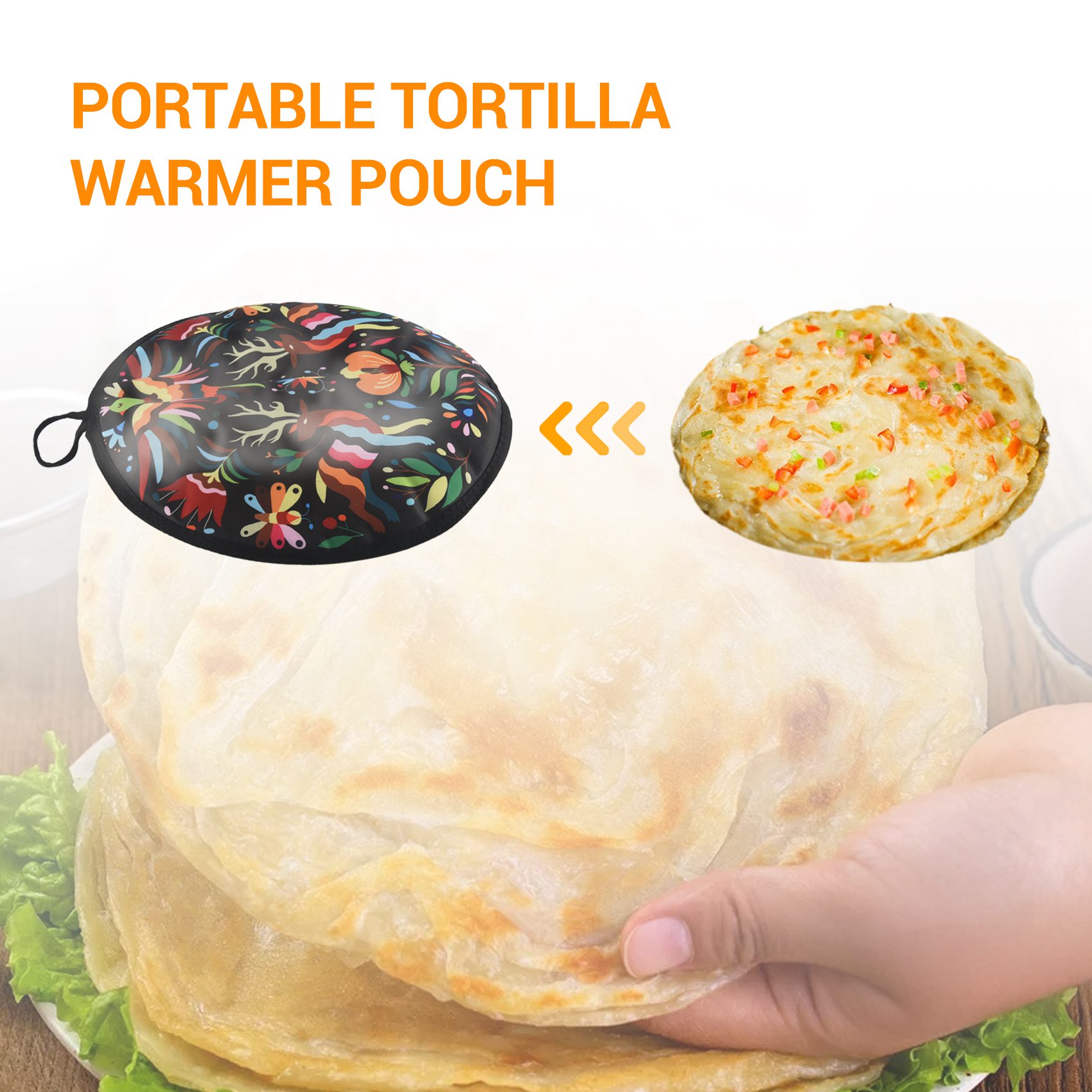 Tortilla Warmer Cloth - حقيبة قماشية ABWZ-12 بوصة للبوريتو، حقيبة