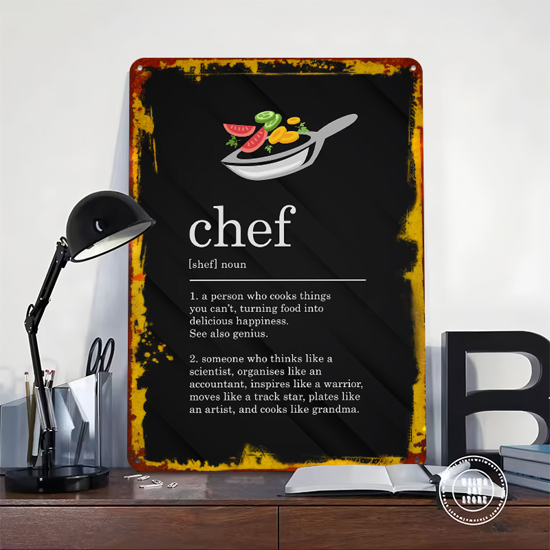 لافتة معدنية مخصصة بتصميم طباخ - مراجعة Home Cooking Definition وسعره
